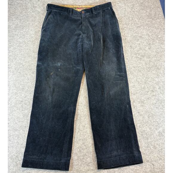 Polo Ralph Lauren Preston Pants Mens 38x30 Blue Corduroy Relaxed Straight 90s - Picture 1 of 8
